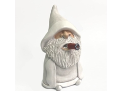 Figura de gnomo de jardín con diadema blanca, resina duradera, decoración para el hogar y el jardín.