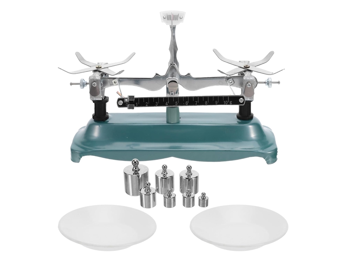 Balanza Mecánica De Laboratorio Con Pesas Y Abrazaderas De Hierro, Capacidad De 500 G, Estructura Estable Y Calibración.
