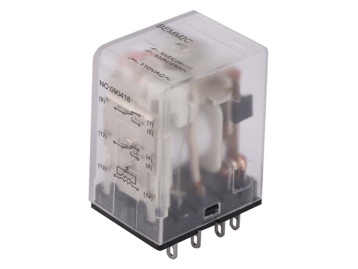 Veloriskku-rele Intermediário Eletromagnético Bemm2c 8 Pinos 5a 110vca Mini Potência