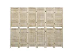 Biombo | Mampara de 6 paneles 210x165 cm madera maciza de paulownia Wsd832143 Lovely Home