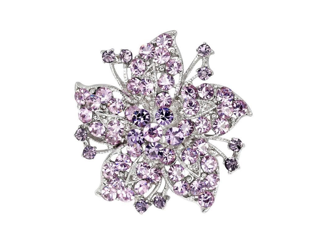 2026-broche De Mujer En Forma De Flor Con Piedras Strass Decoración Antideslizante Para Bolsa Hombro Chaqueta Collar Gorro Bufanda