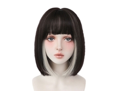 Peluca Bob Corta 13 Pulgadas Moda Para Mujer En Negro, Beige, Marrón Con Red Permeable Y Tamaño Ajustable