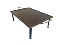 Plancha asar acero 4 mm+2 asas metal+patas sin vertegrasas 50x33
