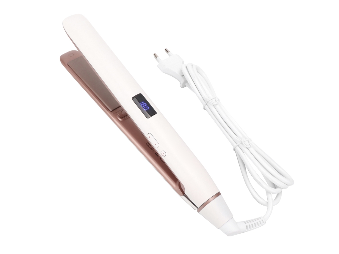 Plancha Eléctrica Para El Cabello Con Control De Temperatura Y Pantalla Digital Para Alisar Y Rizar.
