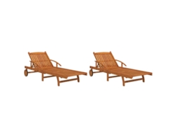 Juego de 2 tumbonas de madera maciza de acacia MAISON EXCLUSIVE (2x316731)