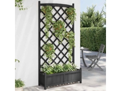 Jardinera | Maceta Con Enrejado Madera Maciza De Abeto Negro