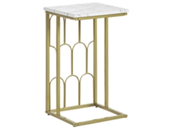 Mesa de centro BELIANI Pandale de Hierro, MDF Blanco 30x30x54
