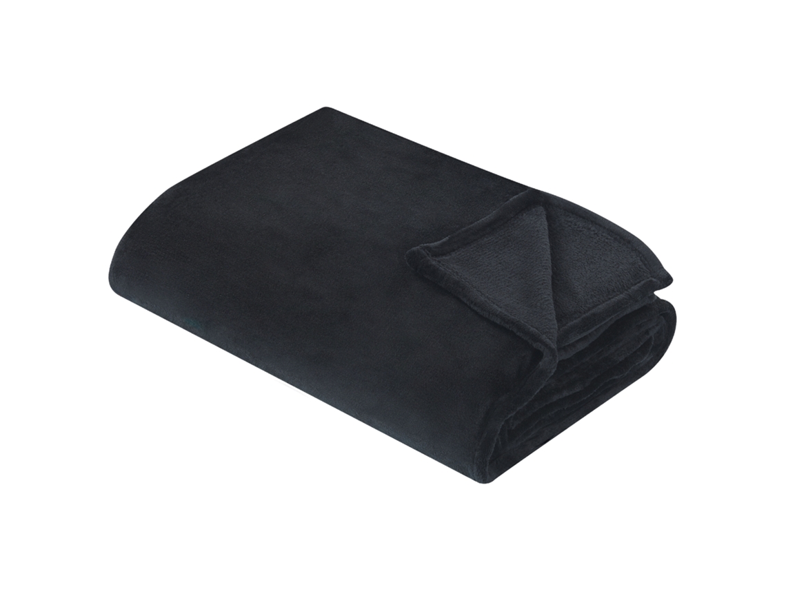 Manta BELIANI Bayburt (200 x 150 x 1 - Poliéster - Negro)