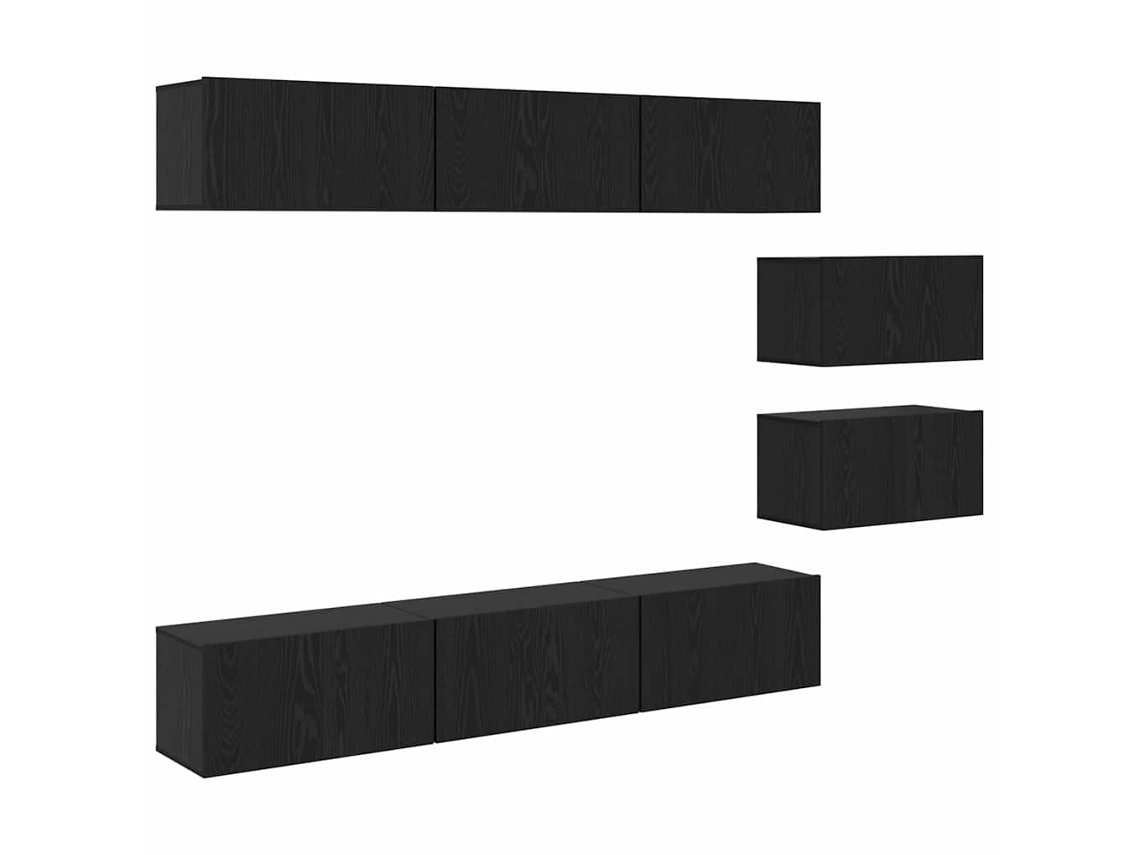 Mueble de TV MAISON EXCLUSIVE, roble negro, madera procesada