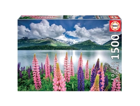 Puzzle EDUCA Altramuces a orillas del lago de Sils, Suiza (Edad Mínima: 14 años - 1500 Piezas)