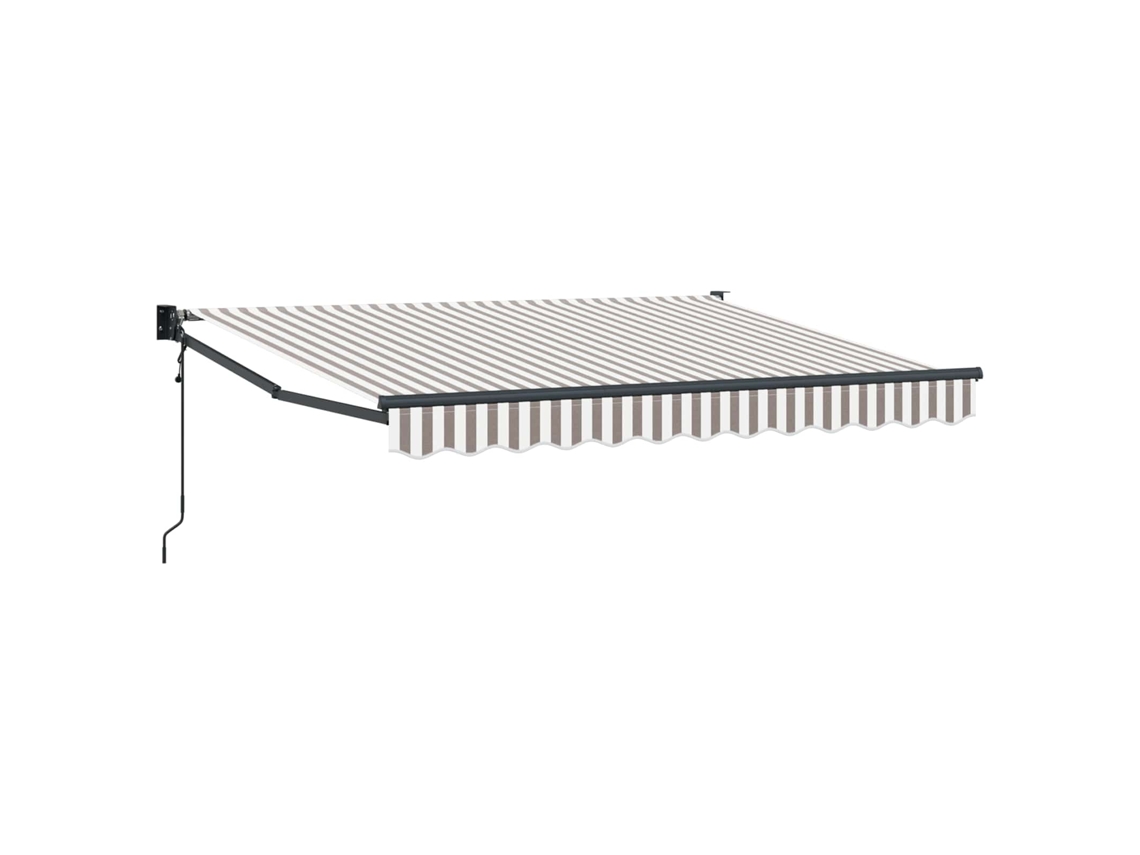 Toldo eléctrico retráctil Vidaxl, gris claro y blanco, 5 x 3 m