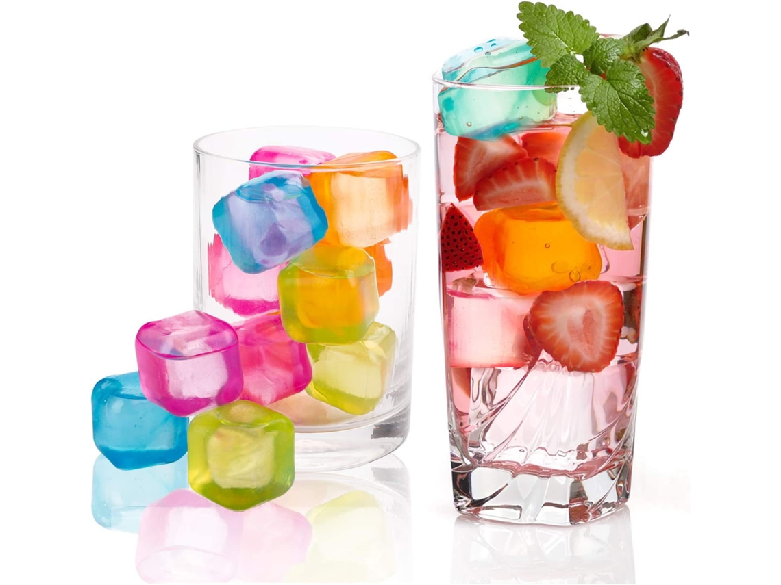 Cubitos De Hielo De Plástico Reutilizables (24 Unidades) - Cubitos De Colores