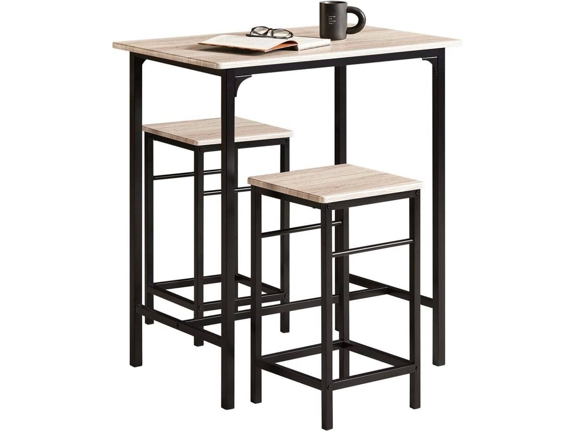 Conjunto de Comedor SOBUY (Marrón y Negro - MDF y Metal - 80x50x87 cm)