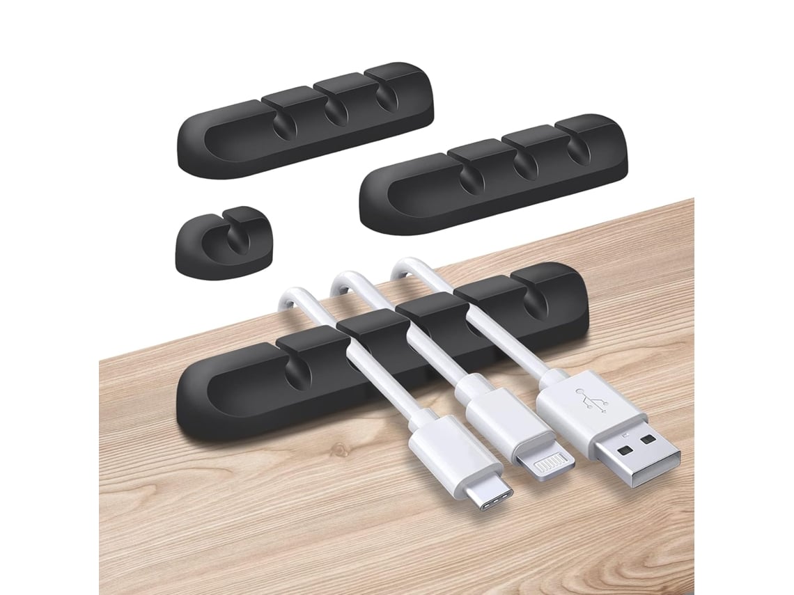 4 Clips Organizador Cables Silicona Adhesivo Tamaños Varios, Para Usb/carga