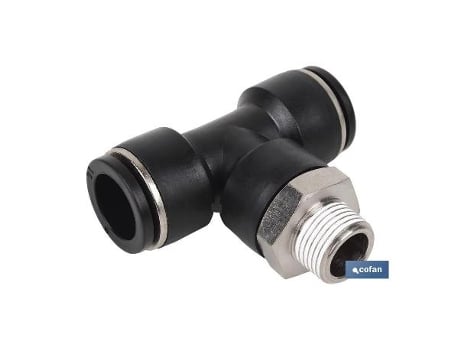 Racor roscado plastico t , t-10, r-3/8 caja 5 unid.