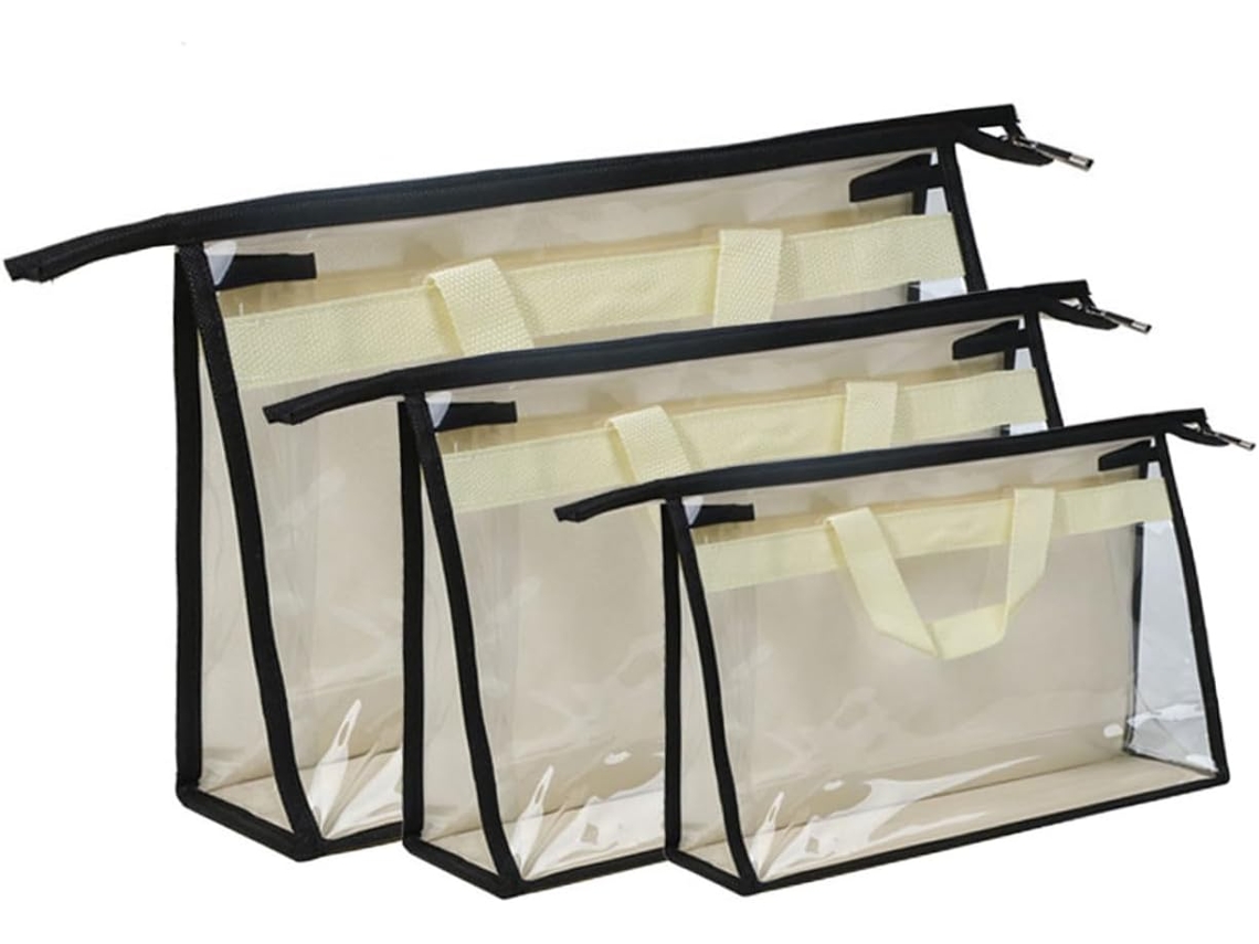 Organizadores Plegables Transparentes De 3 Piezas Para Bolsos Y Carteras