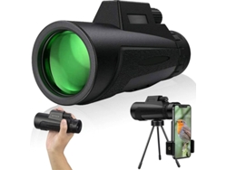 Telescopio monocular 12x50 HD Bak4 Prism IP68, antivaho, resistente al polvo, adaptador para smartphone, trípode para observación de aves, caza y turismo, color negro Yizhood