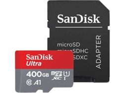 Tarjeta de Memoria MicroSDXC SANDISK Ultra (400 GB - 100 MB/s) + Adaptador