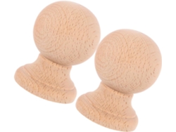 Remates esféricos elegantes de madera con acabado delicado, juego de 2 piezas, muebles de madera maciza para escaleras, decoración, GOKOCO
