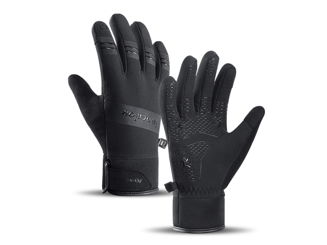 Guantes térmicos Hurtel para actividades al aire libre con pantalla táctil, talla XL, negros