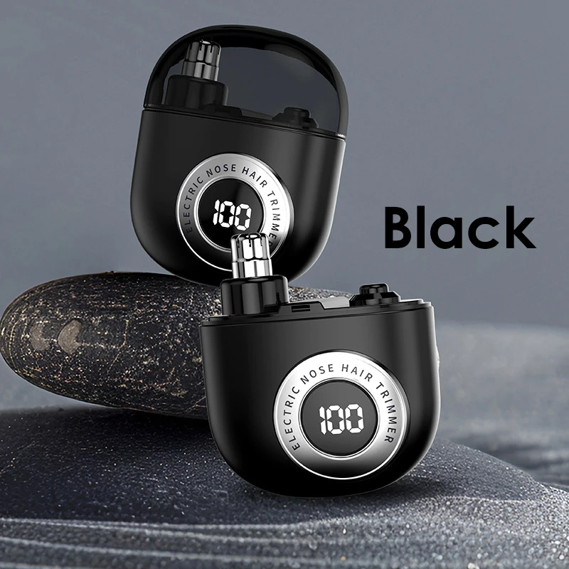 Recortadora de vello nasal recargable por USB con doble cuchilla, eléctrica y portátil. MDUG (negra)