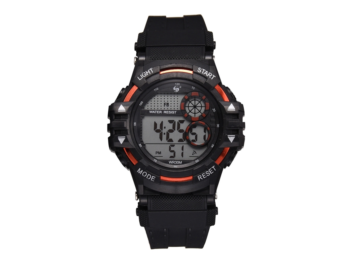 Reloj Deportivo Electrónico Para Hombre, Resistente Al Agua Hasta 30 M, Color Rojo.