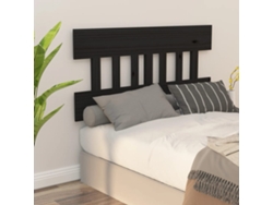 Cabecero De Cama Madera Maciza De Pino Negro 183,5x3x81 Cm