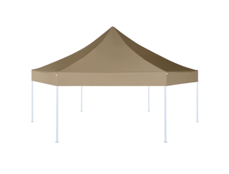 Carpa plegable emergente hexagonal 3,6x3,1 m taupé 220g/m² VIDAXL