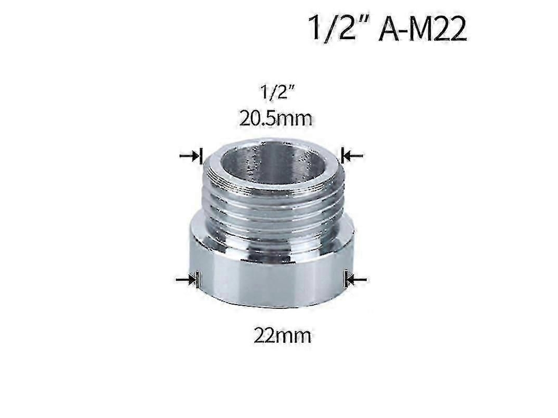 Adaptador De Reparación De Desagües De Acero Bronce De 1/2" A M16, M18, M20, M22, M24 Y M28 Para Cocina Y Baño.