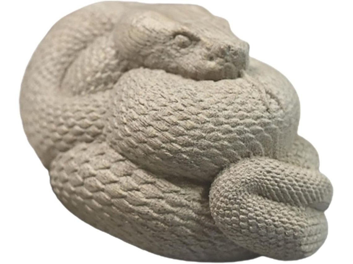 Adorno Decorativo De Serpiente En Madera Blanca Tallada, Superficie Lisa Y Práctica, Para Oficina O Coche.