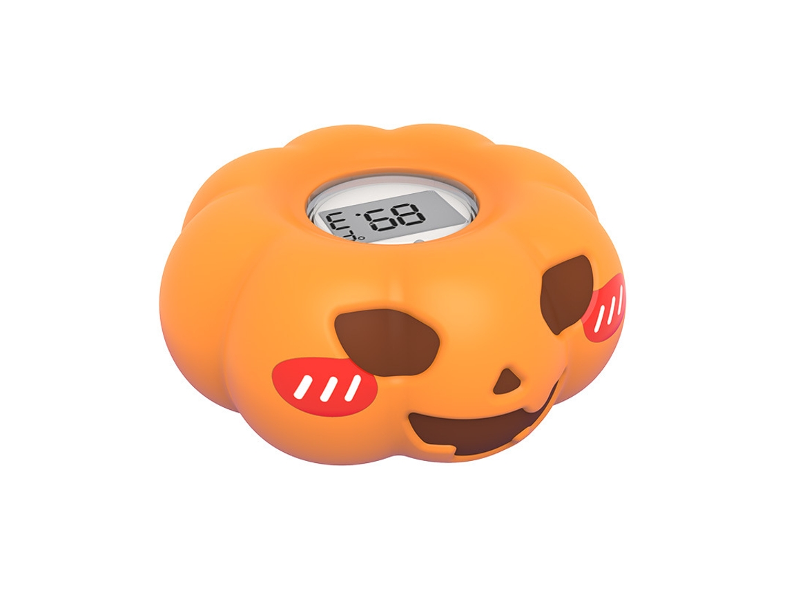 Termómetro digital con forma de calabaza, termómetro de agua para el baño del bebé, pantalla LCD naranja.