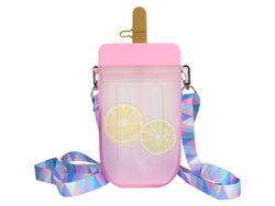 2026da-botella De Agua Con Pajita 300ml Taza De Paleta De Helado Crea Para Camping Viaje Rosa