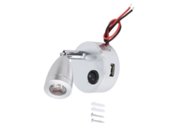 Rebe-lámpara De Lectura Rv Con Interruptor Rotatorio 350°, Puerto Usb, 4000k, Dc10-30v, Plata Para Autocaravanas Barcos Yates