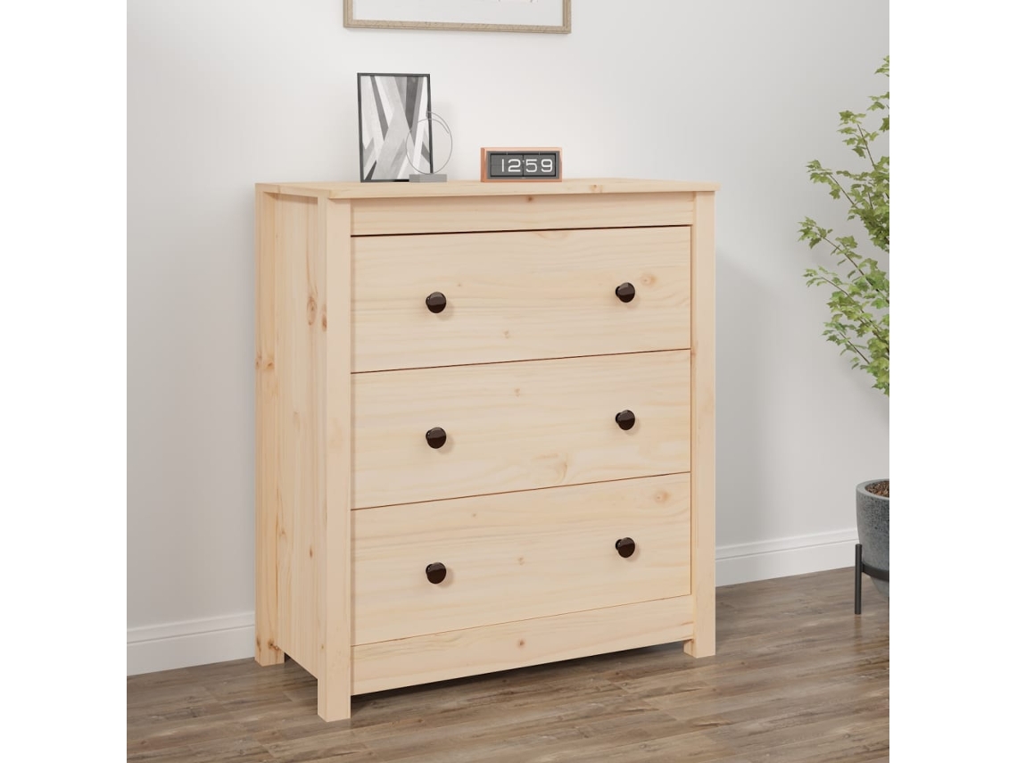 Aparador De Madera Maciza De Pino 70x35x80 Cm