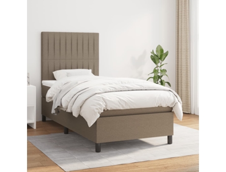 Cama con somier VIDAXL (Gris - Tela - 203 x 90 x 128 cm)