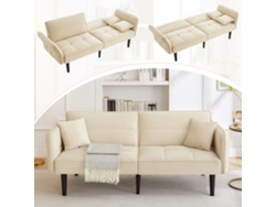 Sofá 2 Plazas - Reclinable, Brazos Abatibles, Función Sofá - Beige