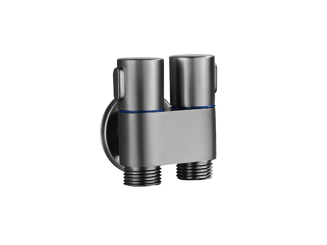 Grifo De Pared Con Desviador 1 Entrada 2 Salidas Válvula Angular Control Dual Grifo De Baño Autoclean Gris Oscuro Gris Oscuro