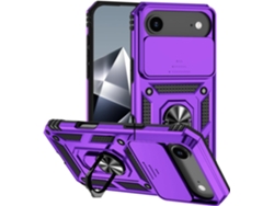 Funda magnética AEUZWR compatible con iPhone 16e con protector de cámara y soporte integrado en color plata