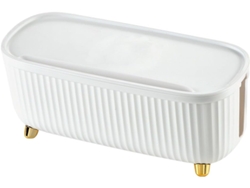 Caja Gestión Cables Blanco Transparente, Organizador Alimentación Regletas, Estante Almacenamiento