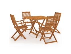 Maison Exclusive - Comedor De Jardín Plegable 5 Piezas Madera Maciza De Acacia
