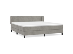 Maison Exclusive - Cama Box Spring Con Colchón Terciopelo Gris Claro 160x200 Cm