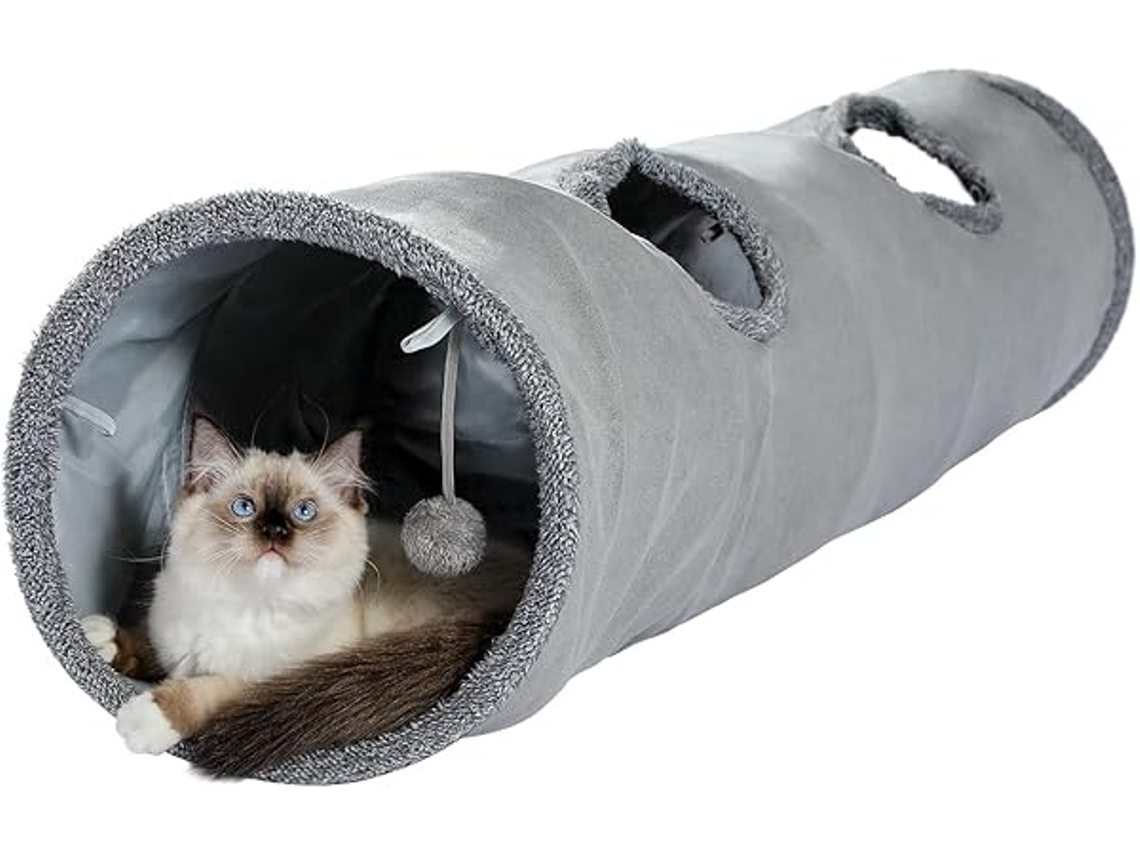 Túnel Plegable Para Gatos Con Pelota, 130 Cm X 30 Cm, Juguete Para Conejos, Educativo, Divertido, Ergonómico, Para Uso Diario.
