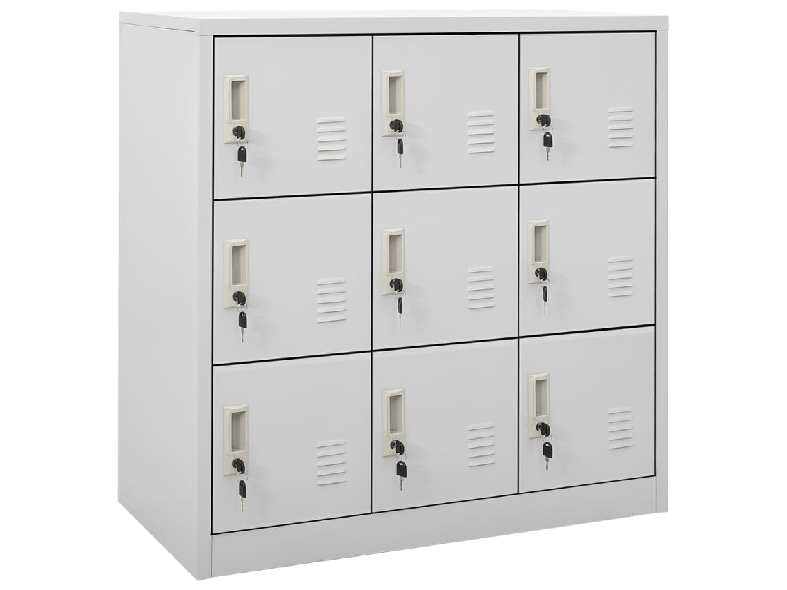 Armario 90x45x92,5 cm Acero Gris Claro DKD HOME DECOR