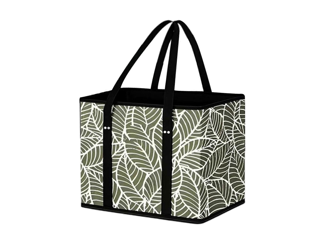 Bolsa de compras plegable con base reforzada, cesta de compras de tela no tejida para supermercados y actividades al aire libre, multicolor. GOKOCO