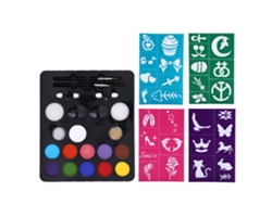 Kit De Pintura Facial E Corporal À Base De Água Com 12 Cores Vívidas Para Cosplay E Diy