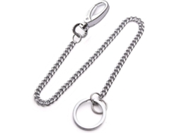 Cadena de plata de acero inoxidable de 25 cm para llaves, billetera y pantalones cortos.