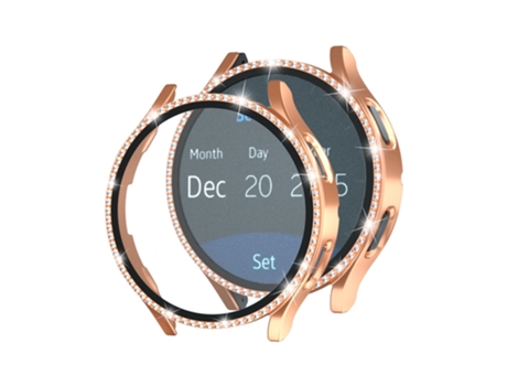 Samsung Galaxy Watch4 40 mm Pieza de diamante galvanizada de una sola capa + cubierta de reloj de película templada (oro rosa)