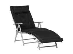 Chaise Longue Confortable, 7 Posiciones, Cojín, Estructura Metálica, 137x63.5x100.5cm