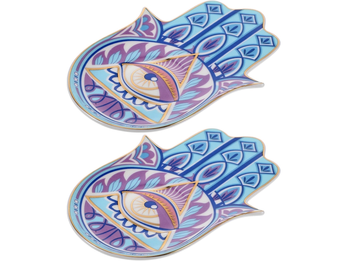 2 Bandejas De Cerámica Para Joyas Con Diseño De Ojo Turco, Elegantes Y Multifuncionales Para Guardar Collares.