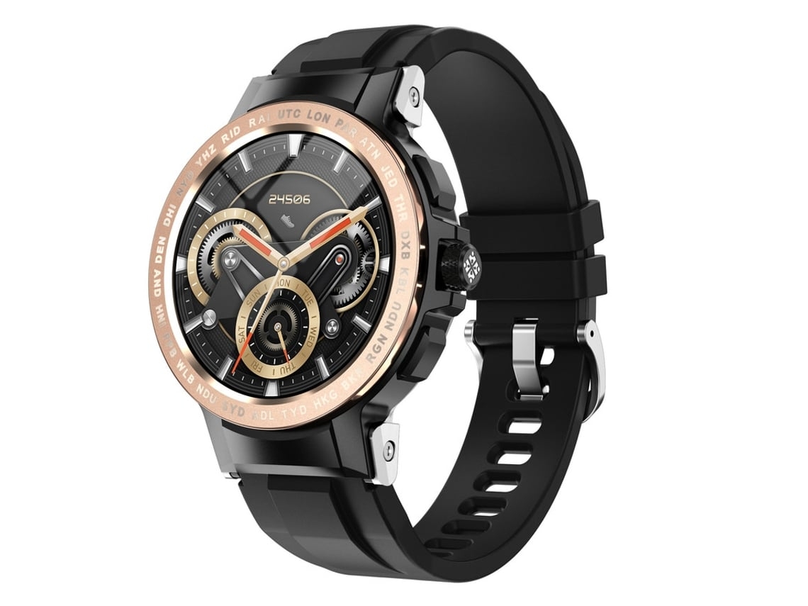Reloj inteligente Yunzii para hombre con monitor de actividad física IP68, resistente al agua, dorado